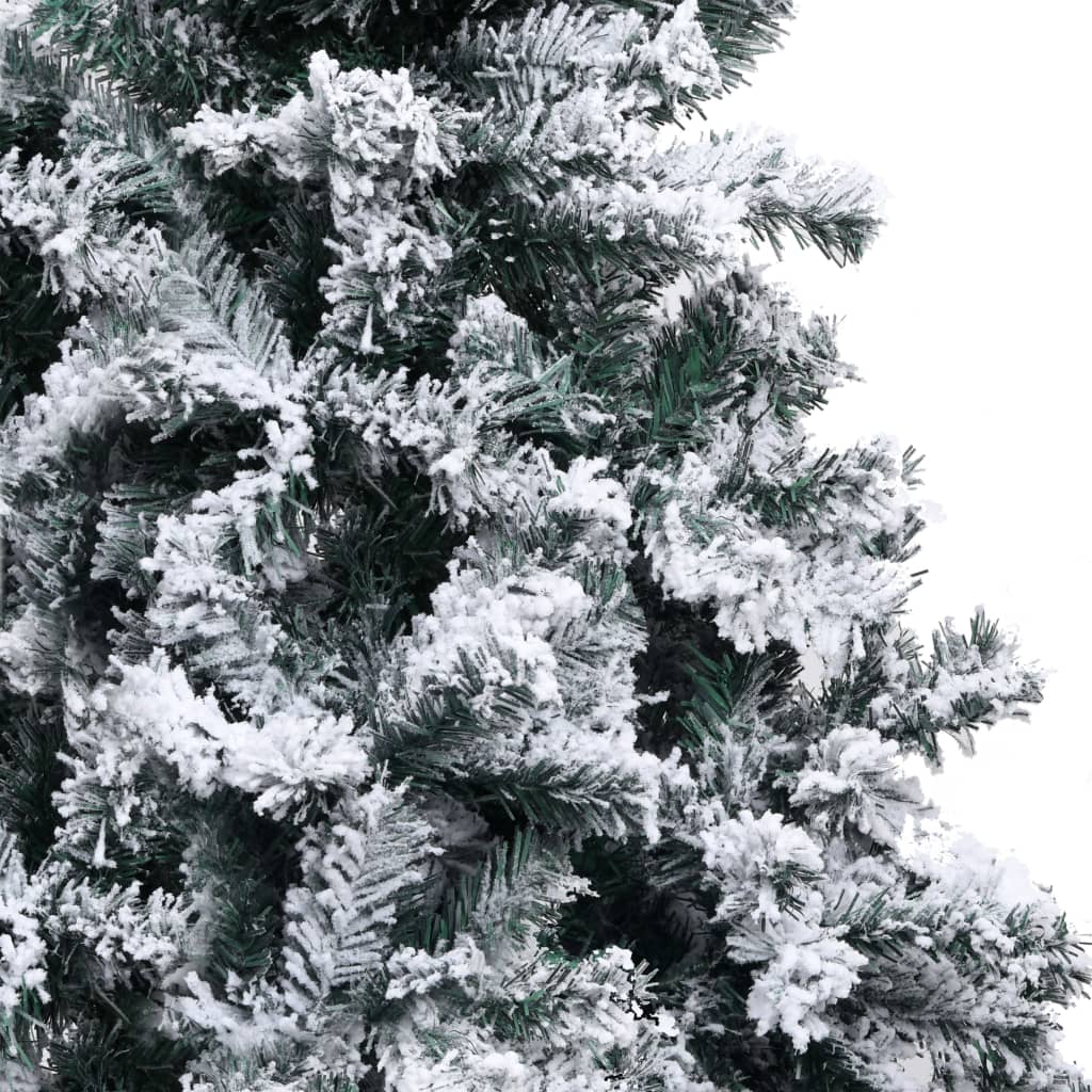 Árvore de natal artificial c/ flocos de neve 210 cm PVC verde