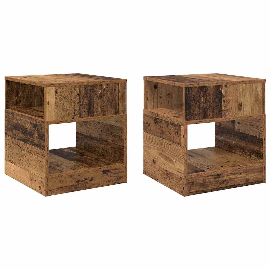 Mesa de apoio 2 unid. madeira antiga 40,5 x 40 x 45 cm