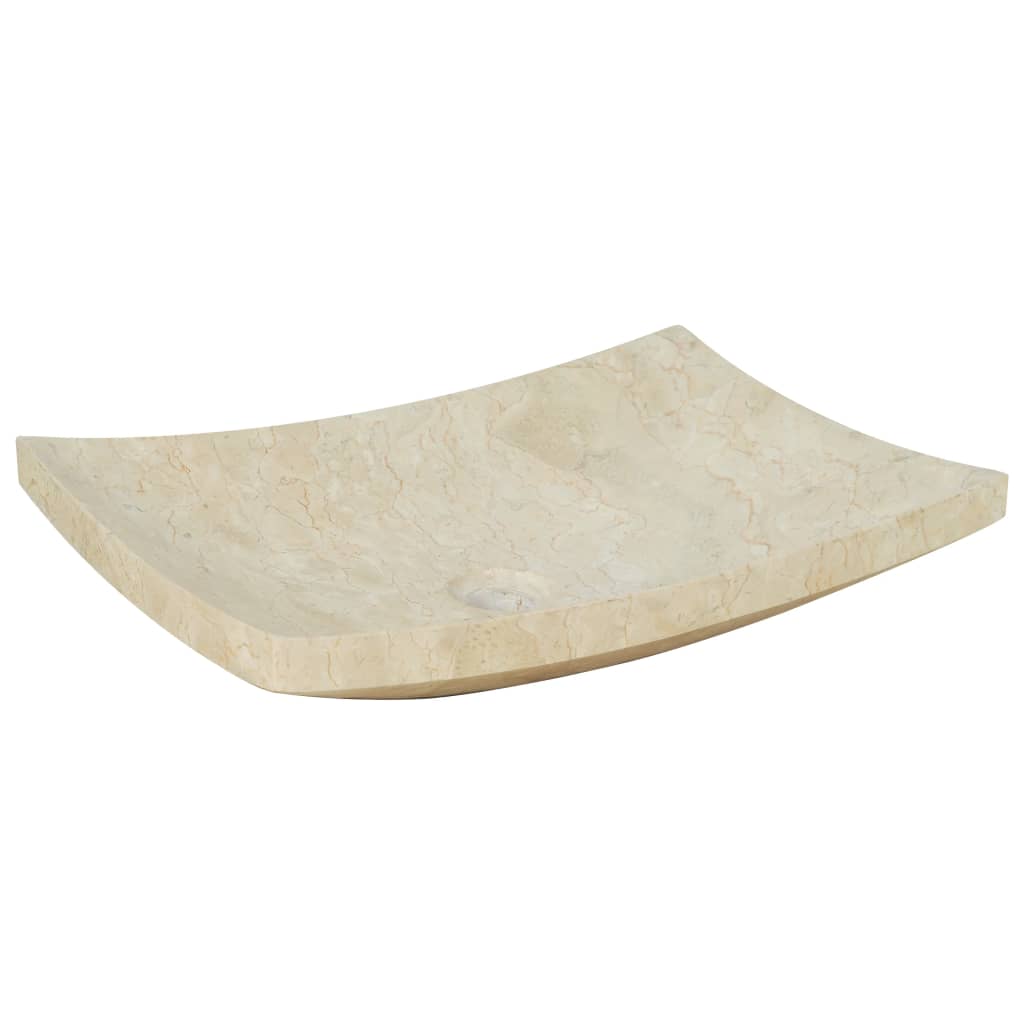 Lavatório 50x35x12 cm mármore cor creme