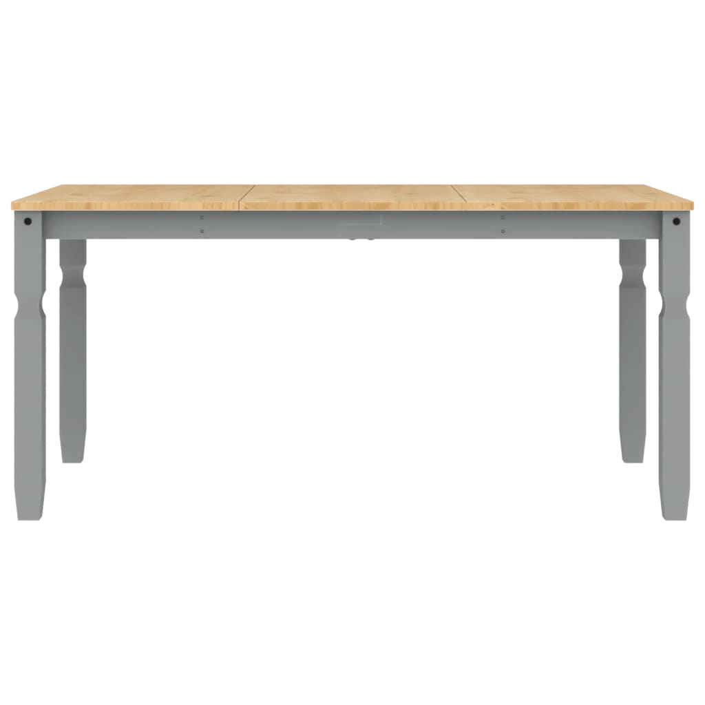 Mesa de jantar corona 160x80x75 cm madeira pinho maciça cinza