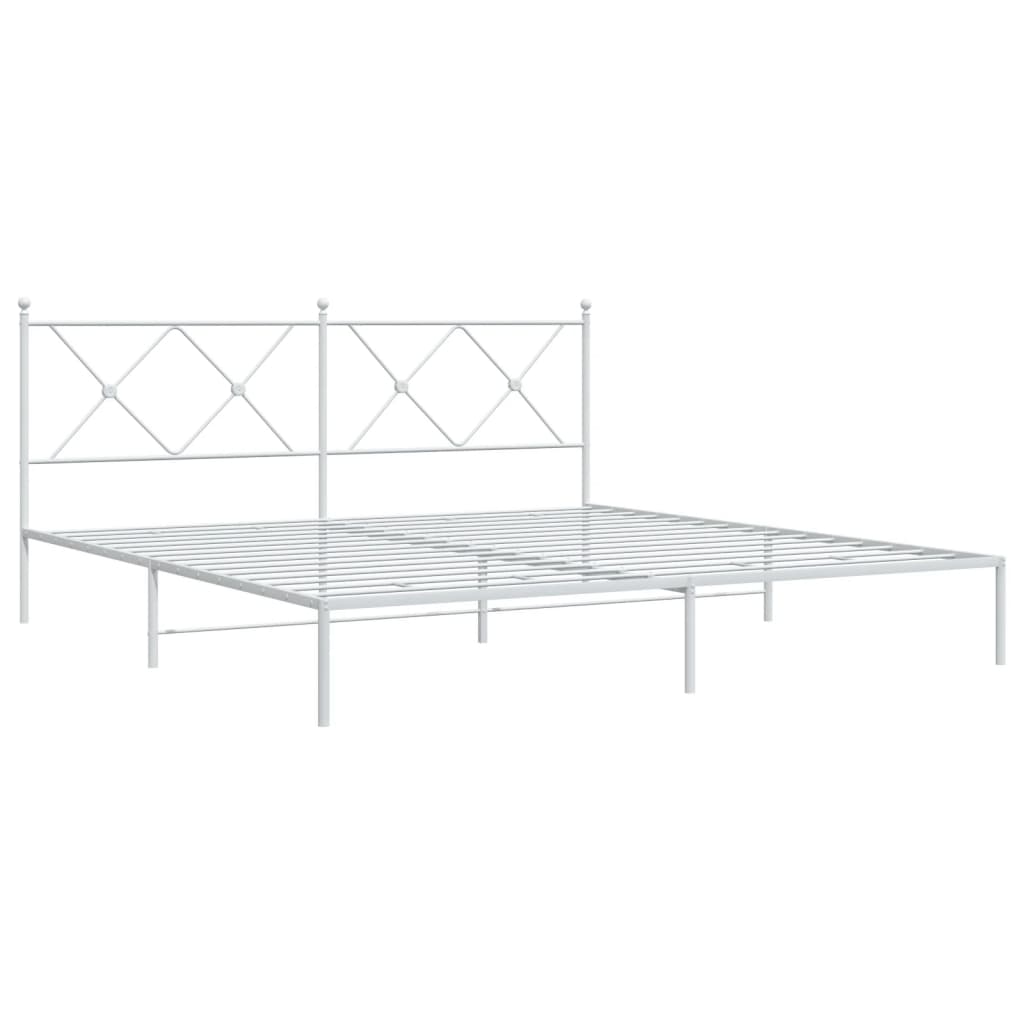 Estrutura de cama com cabeceira 183x213 cm metal branco