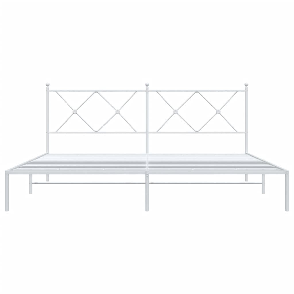 Estrutura de cama com cabeceira 183x213 cm metal branco