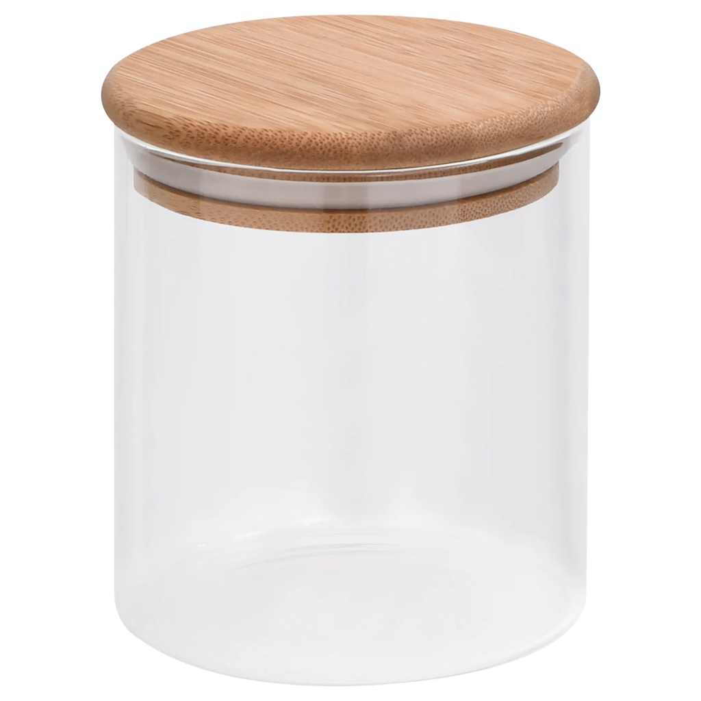Frascos de vidro com tampas de bambu 10 pcs 600 ml