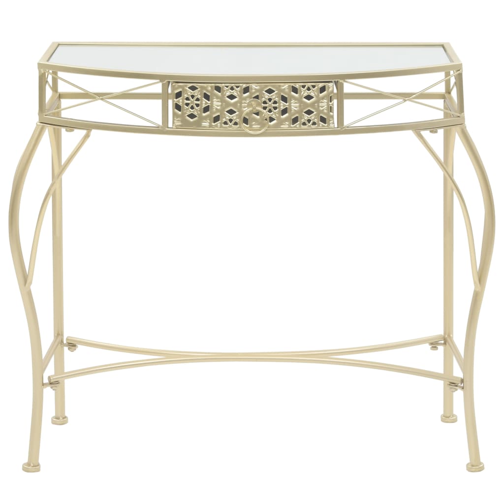 Mesa de apoio de estilo francês metal 82x39x76 cm dourado