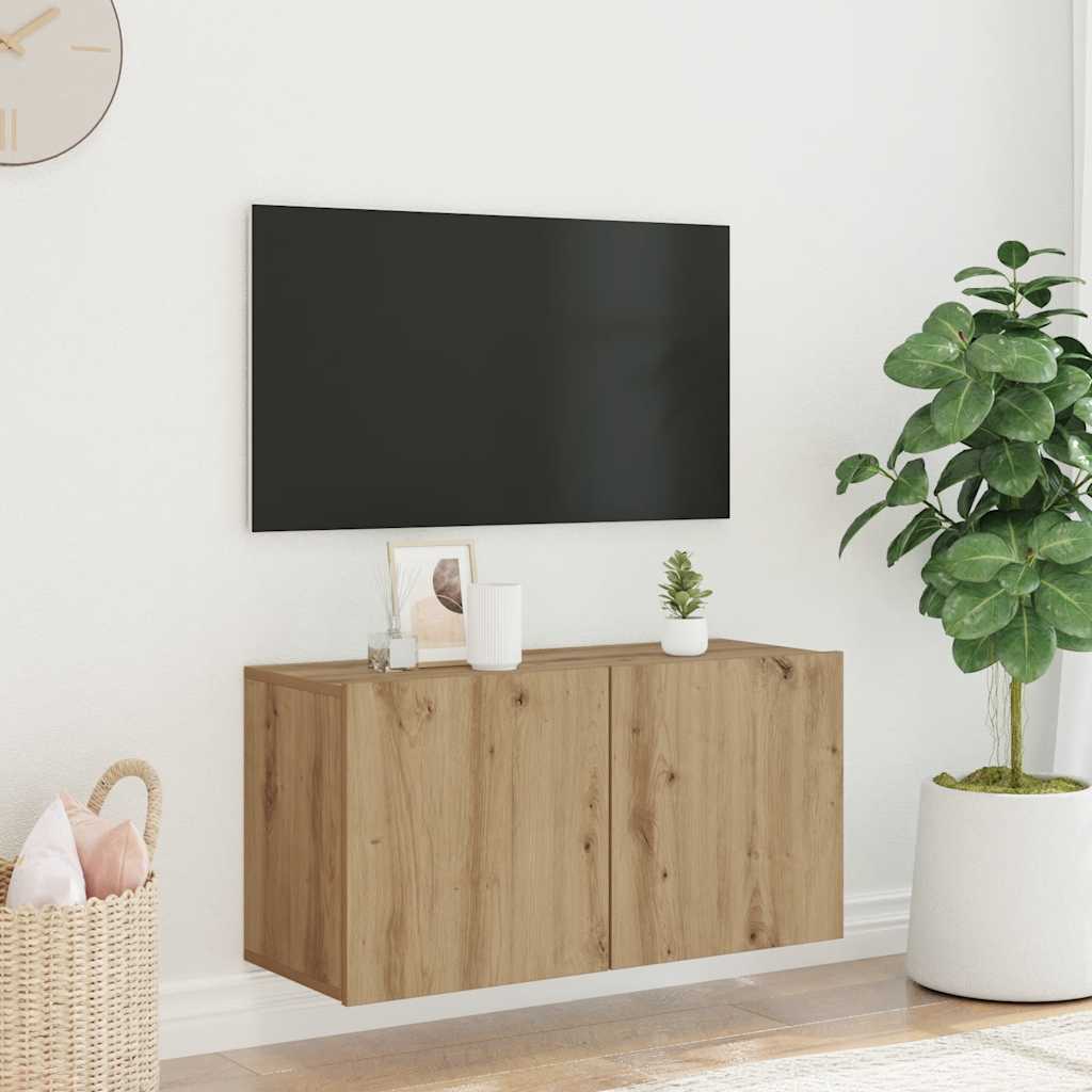 Móvel de parede para TV 80x30x41 cm carvalho artisiano