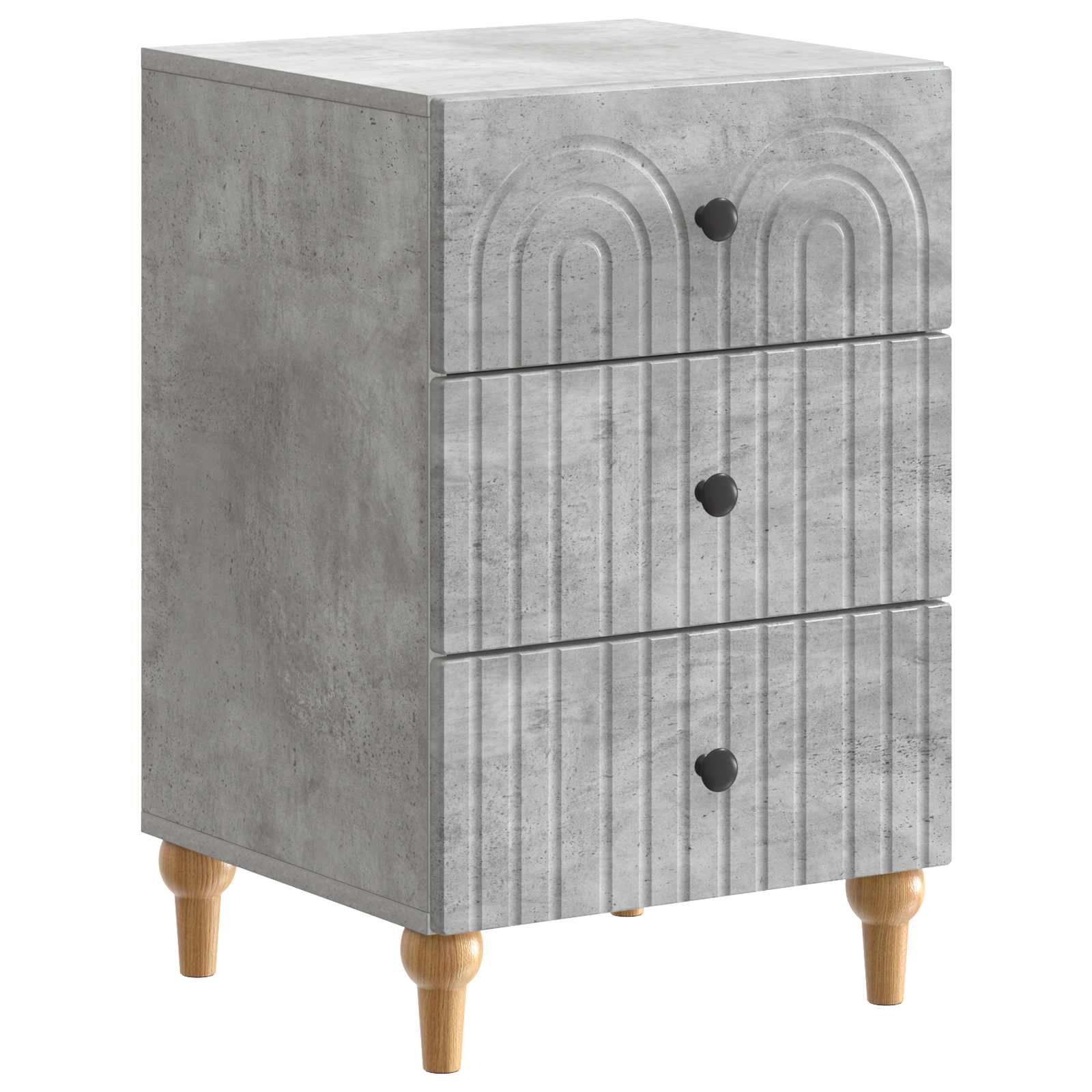 Armário de cabeceira cinzento cimento 43x 41 x 66,5 cm