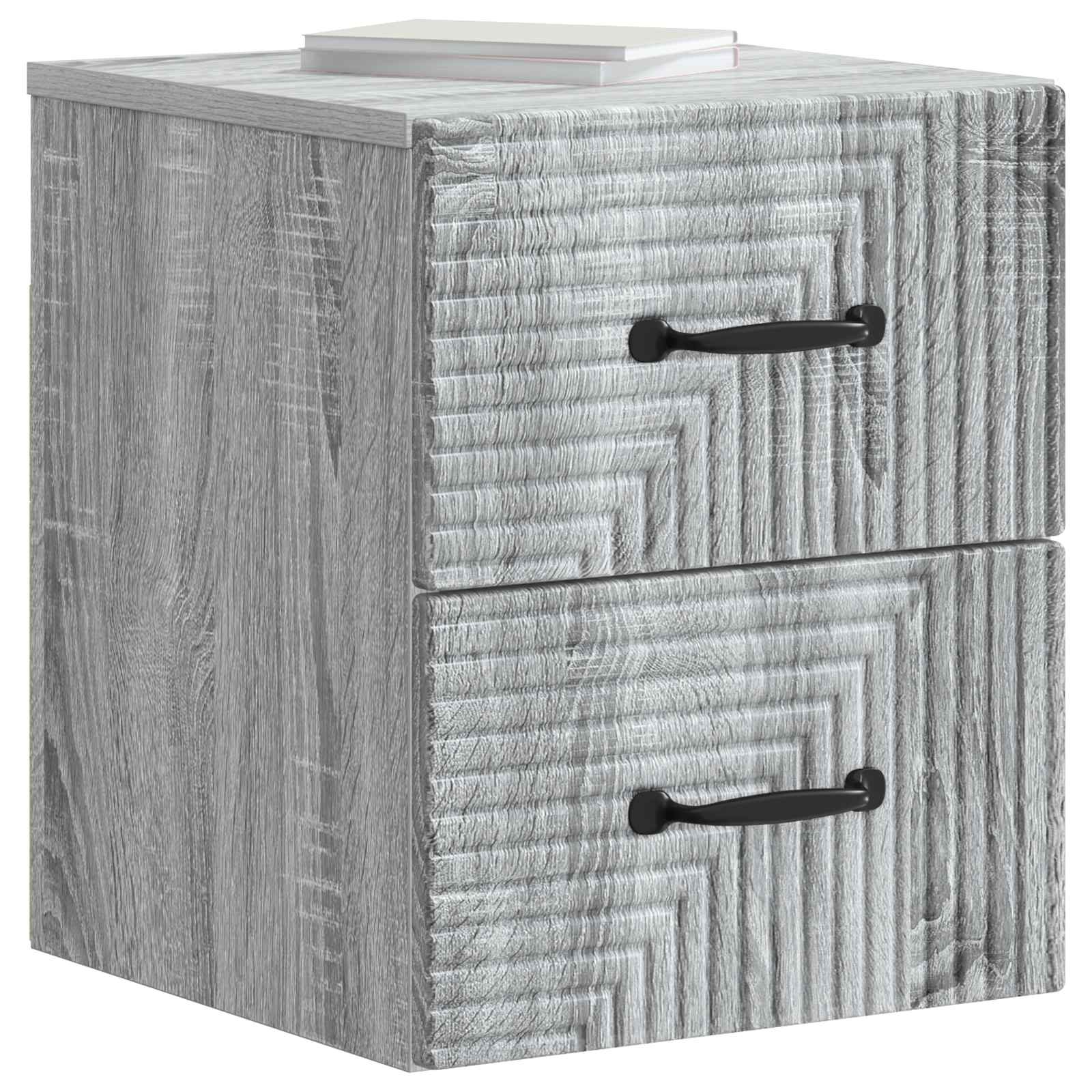 Gabinete de canto montado na parede 2 unid. sonoma cinzento