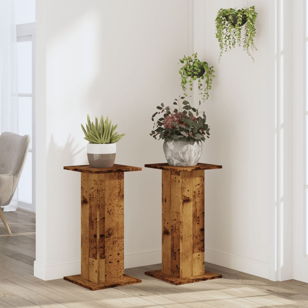 Suportes p/ plantas 2 pcs 30x30x60 cm derivados de madeira