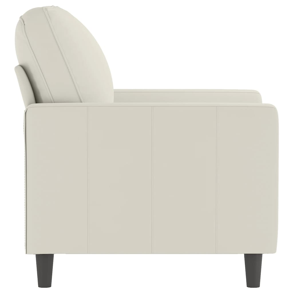 Poltrona 60 cm veludo cor creme