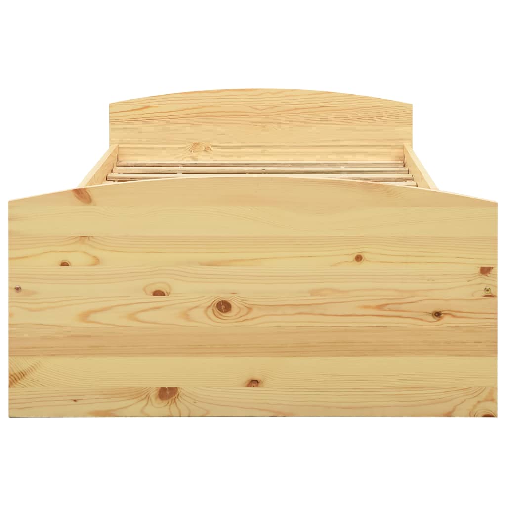 Estrutura de cama com 2 gavetas 90x200 cm pinho maciço