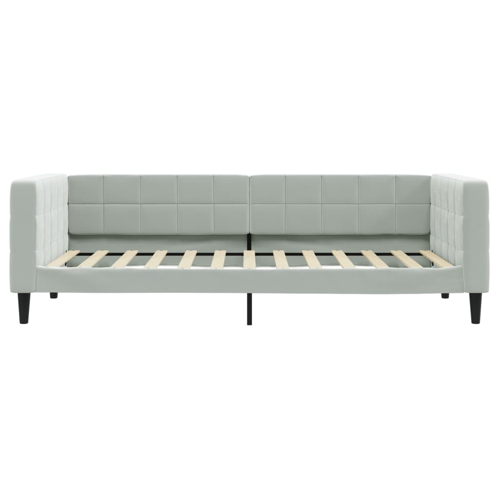 Sofá-cama com colchão 100x200 cm veludo cinzento-claro