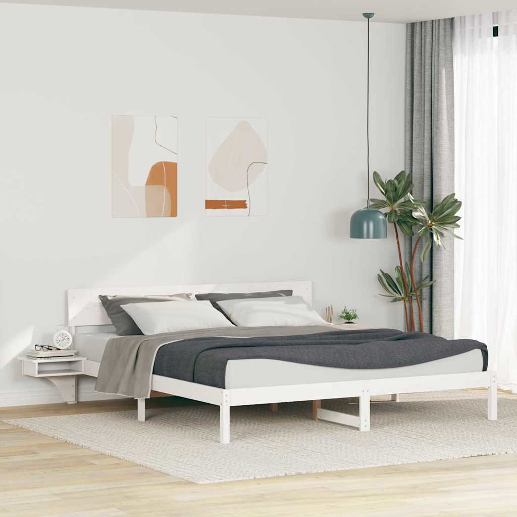 Estrutura da cama com cabeceira branco 180 x 200 cm