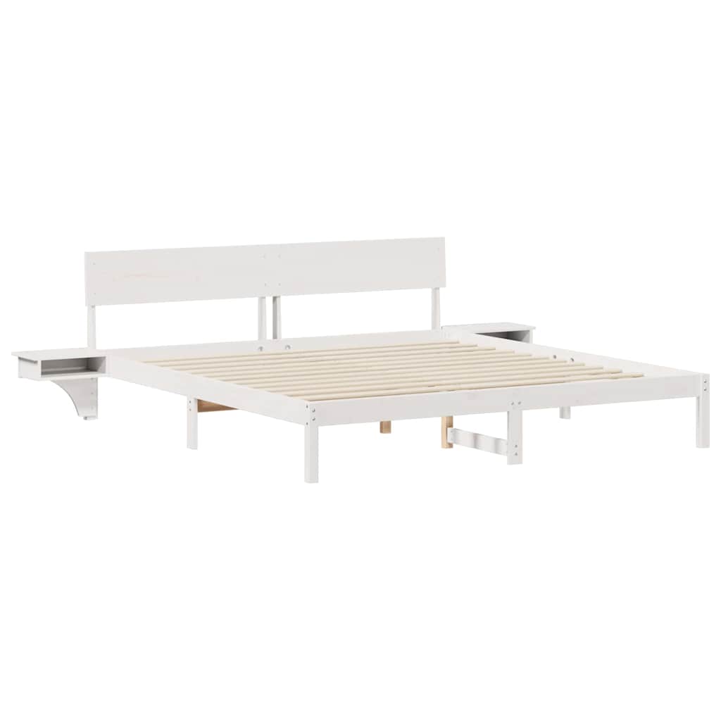 Estrutura da cama com cabeceira branco 180 x 200 cm