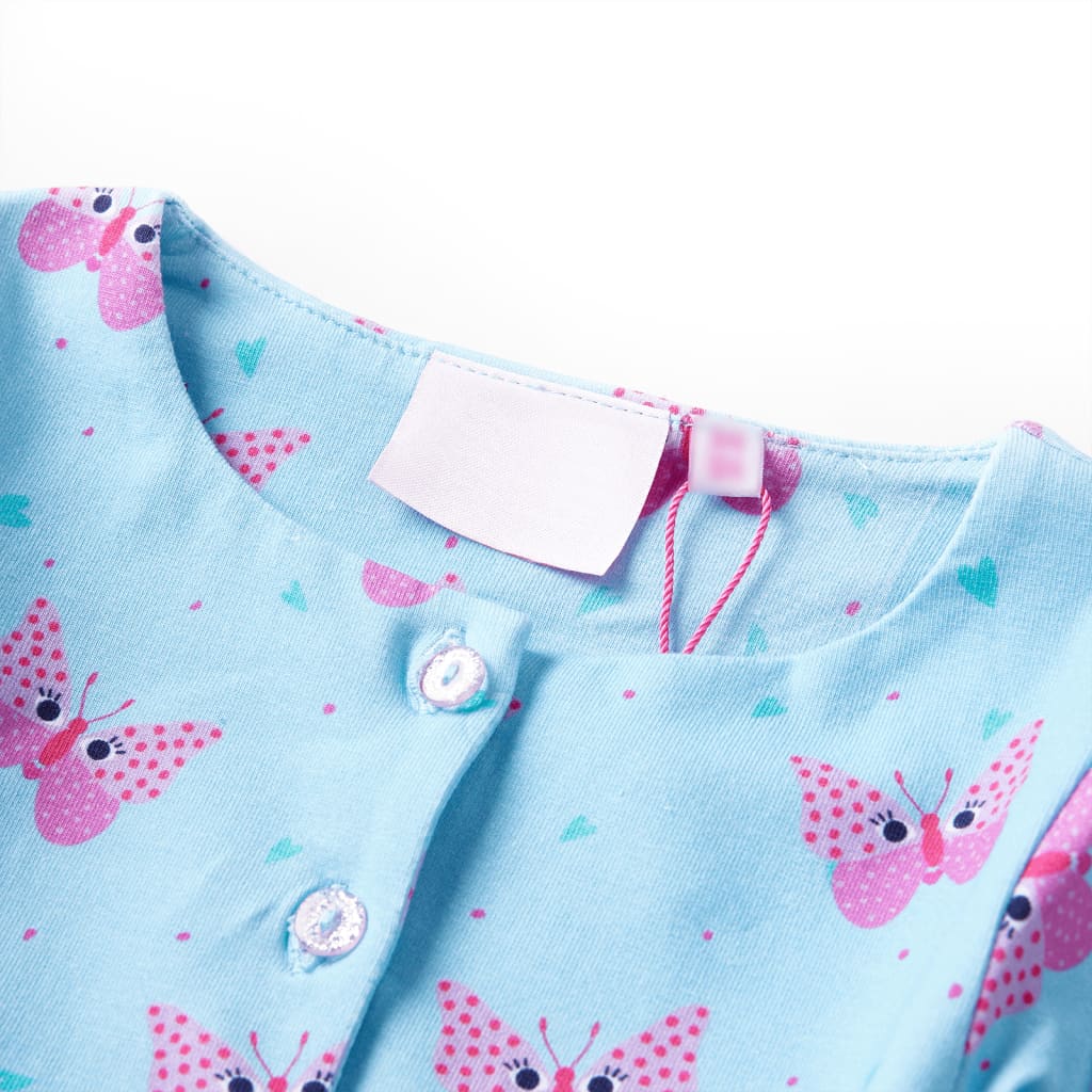 Vestido sem mangas para criança com botões azul 116