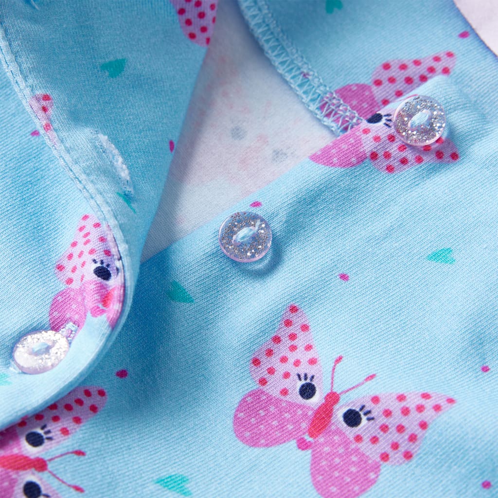 Vestido sem mangas para criança com botões azul 116