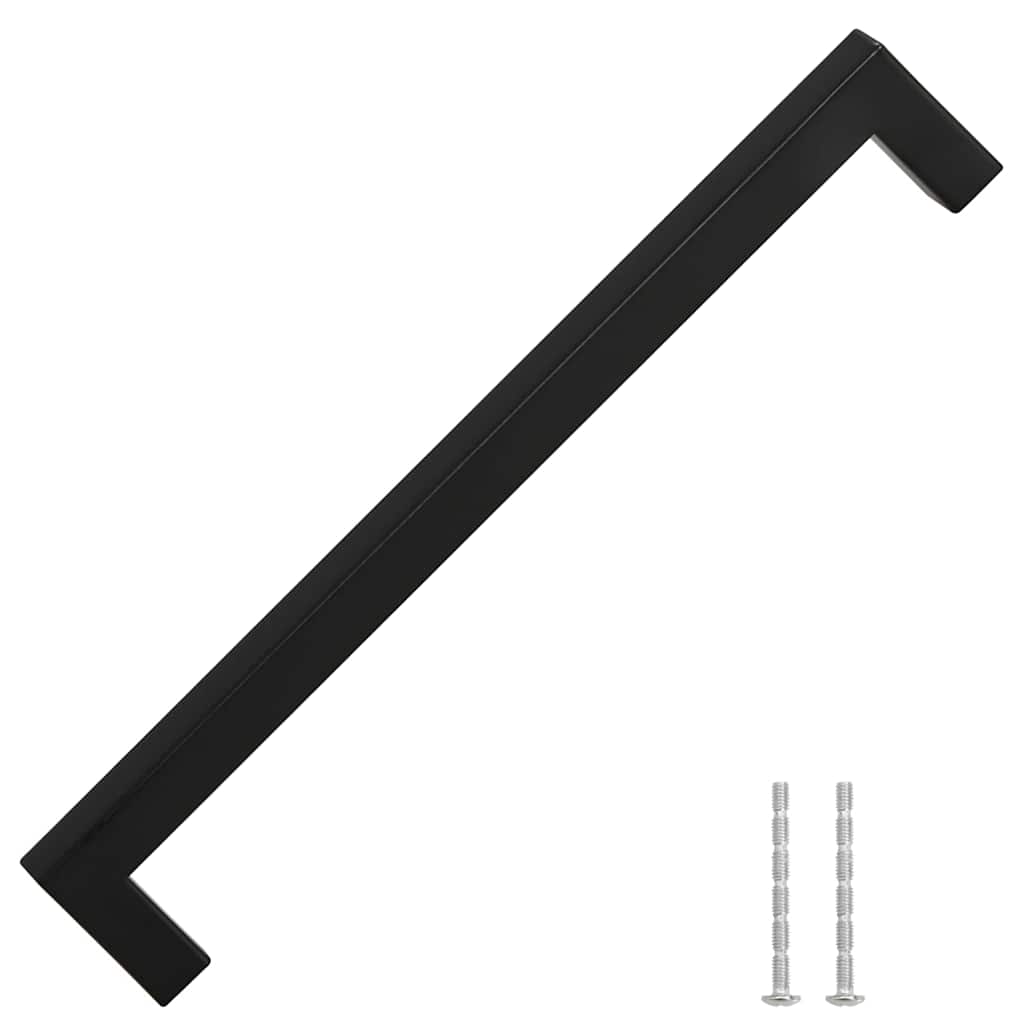 Puxadores para móveis 5 pcs 224 mm aço inoxidável preto