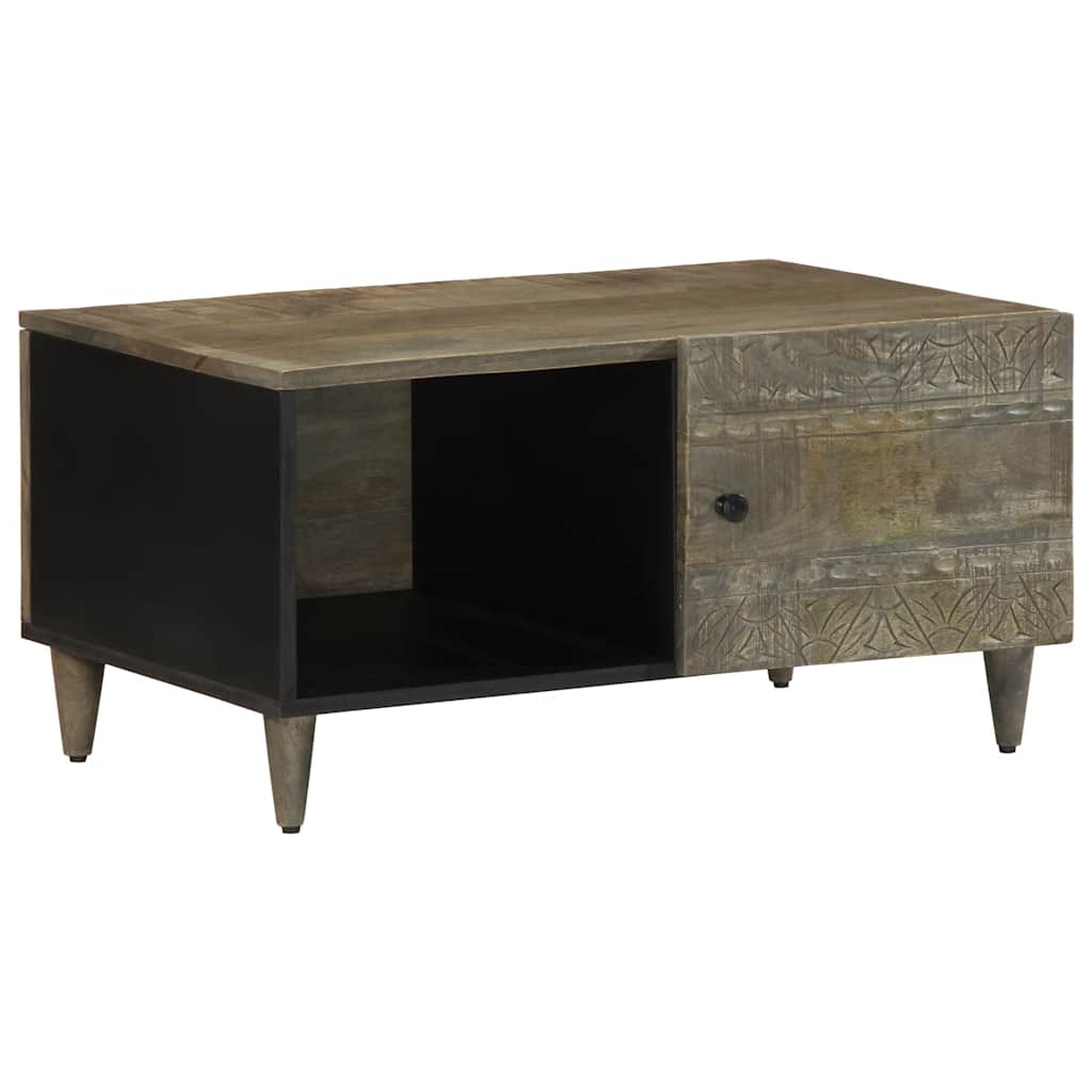 Mesa centro cinzento claro 80x50x40 cm madeira mangueira maciça