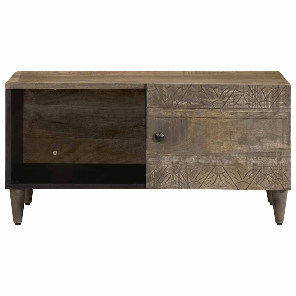 Mesa centro cinzento claro 80x50x40 cm madeira mangueira maciça