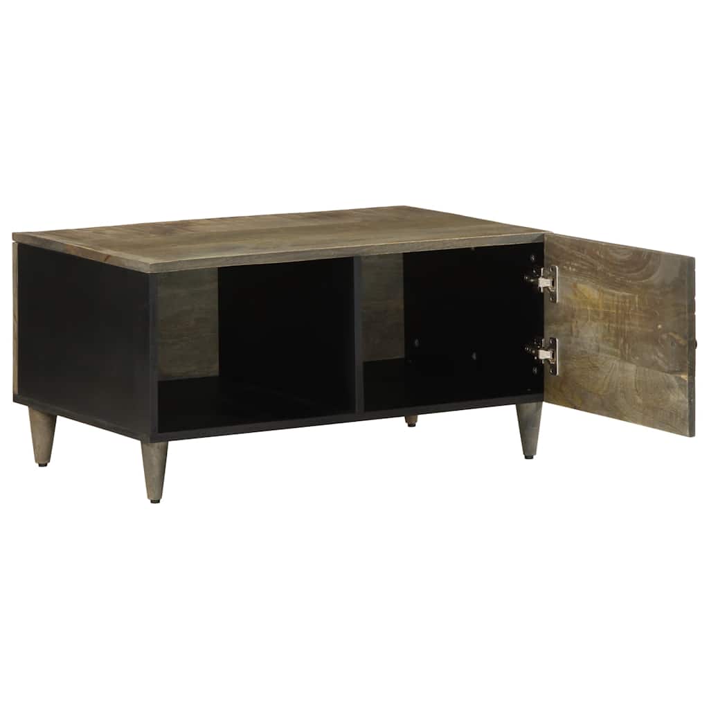 Mesa centro cinzento claro 80x50x40 cm madeira mangueira maciça