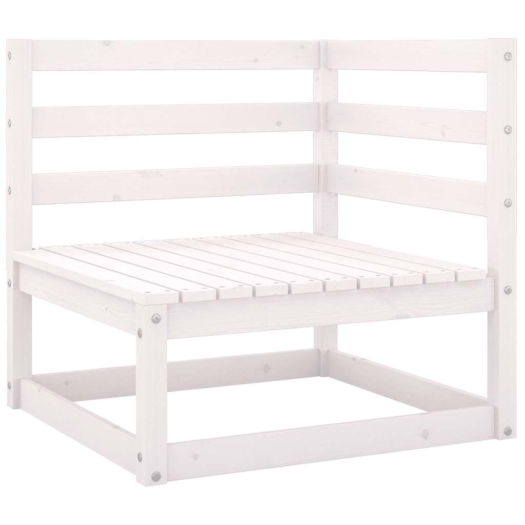 6 Pcs conjunto lounge de jardim pinho maciço branco