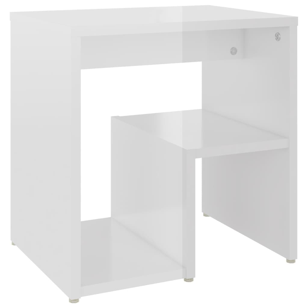 Mesa de cabeceira derivados de madeira branco brilhante