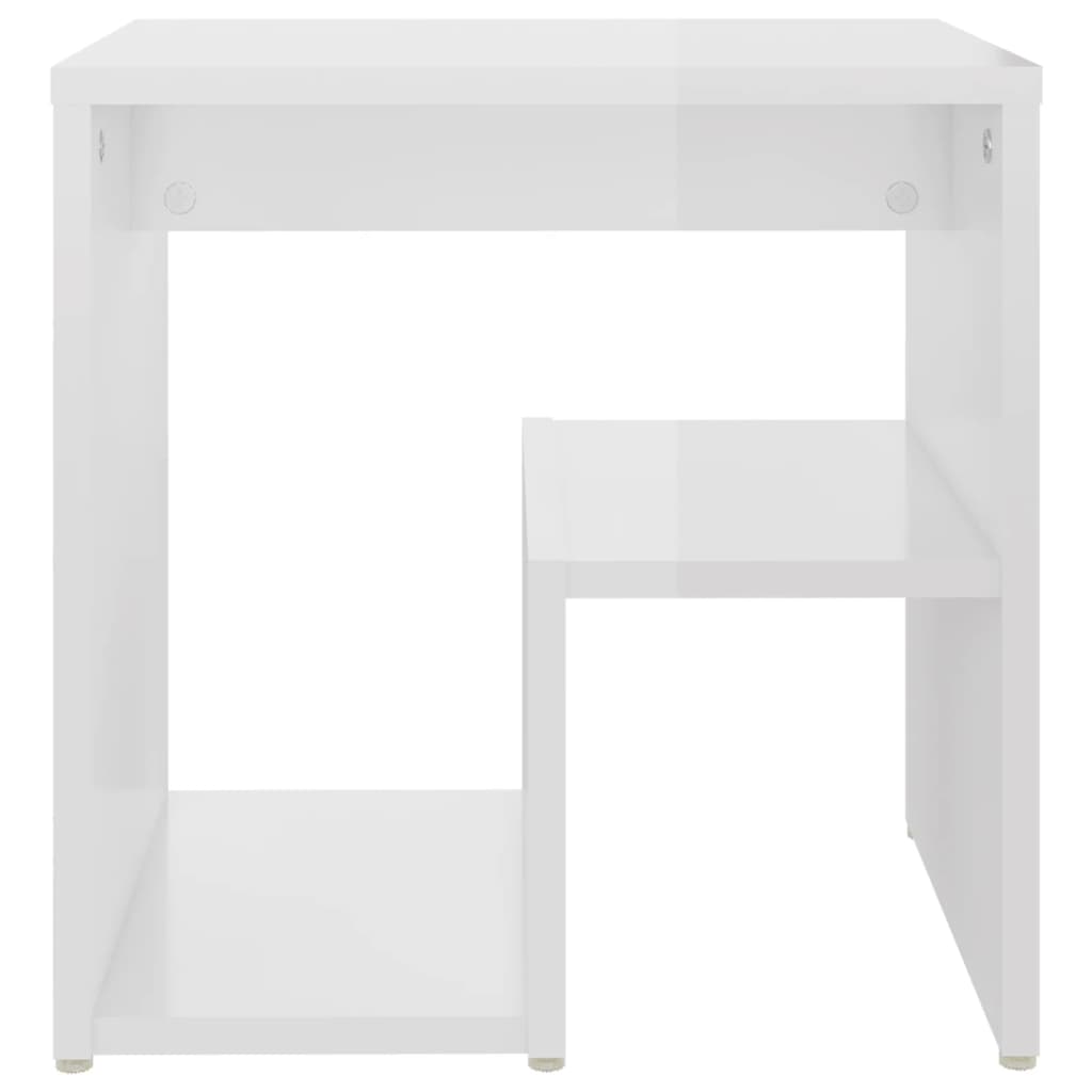 Mesa de cabeceira derivados de madeira branco brilhante