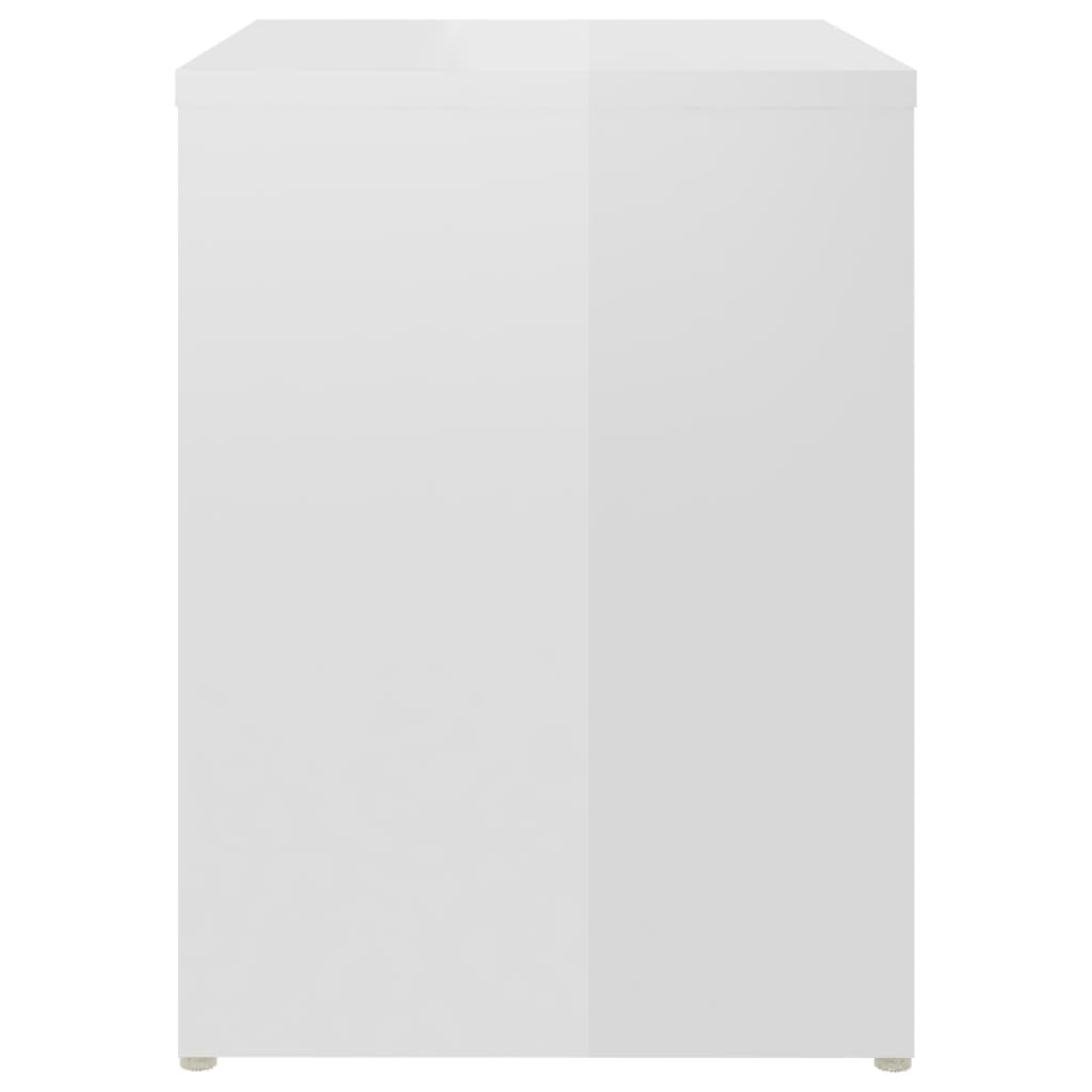 Mesa de cabeceira derivados de madeira branco brilhante