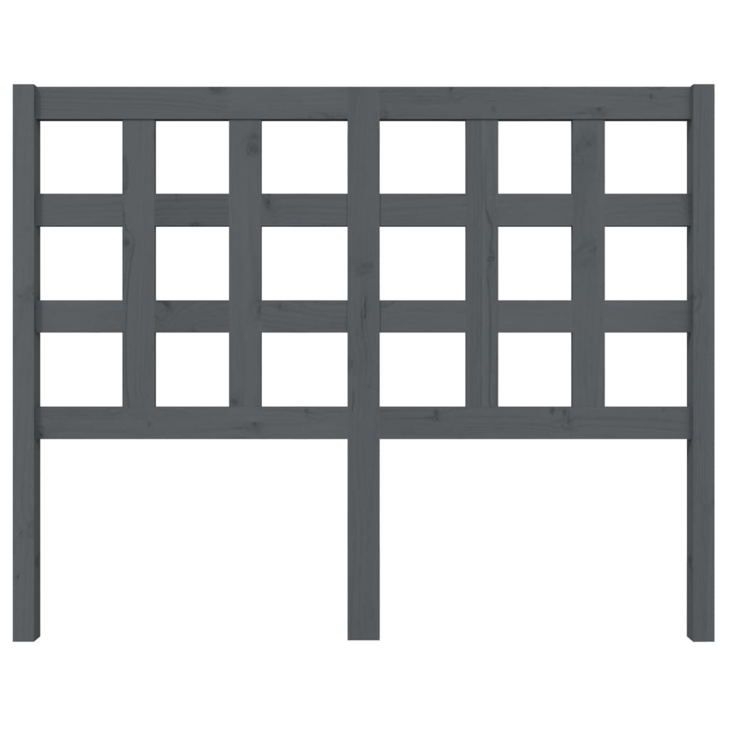 Cabeceira de cama 125,5x4x100 cm pinho maciço cinzento