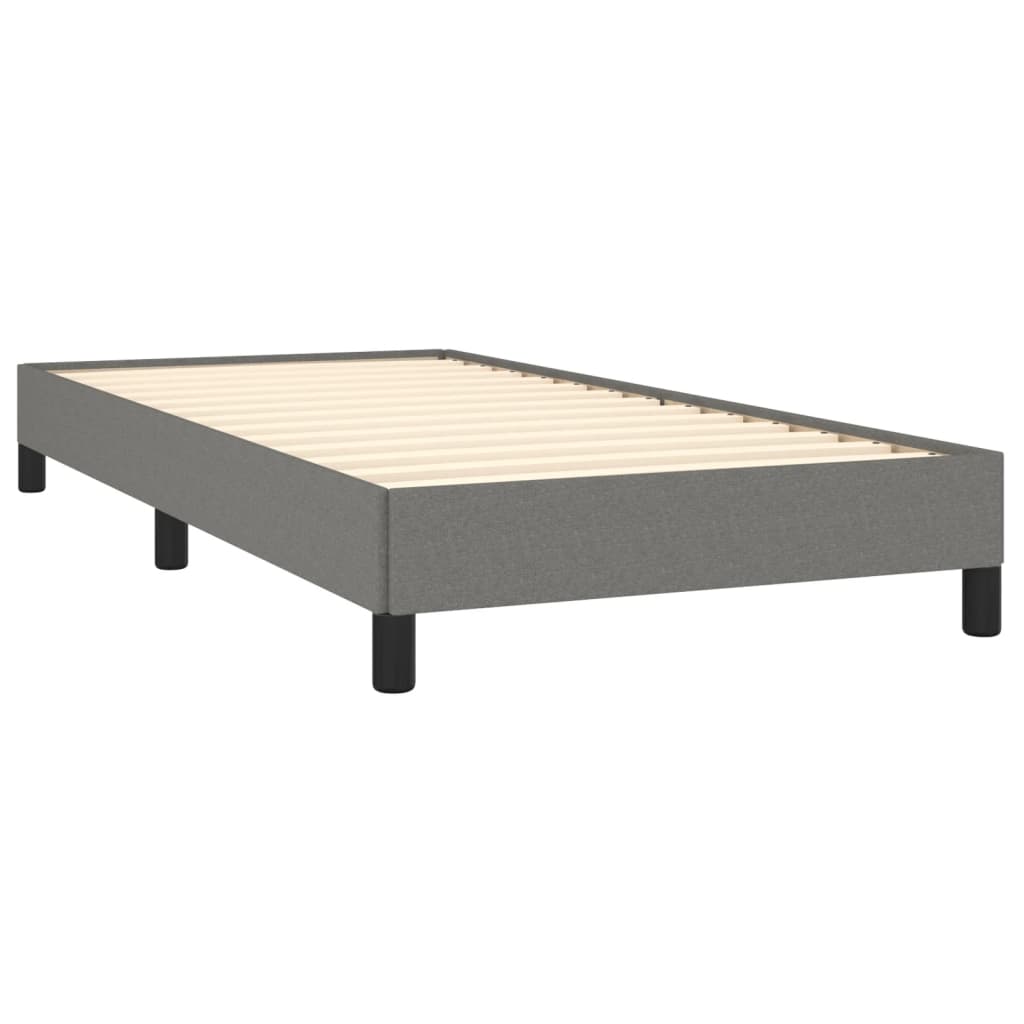 Estrutura de cama sem colchão 90x190 cm tecido cinzento-escuro