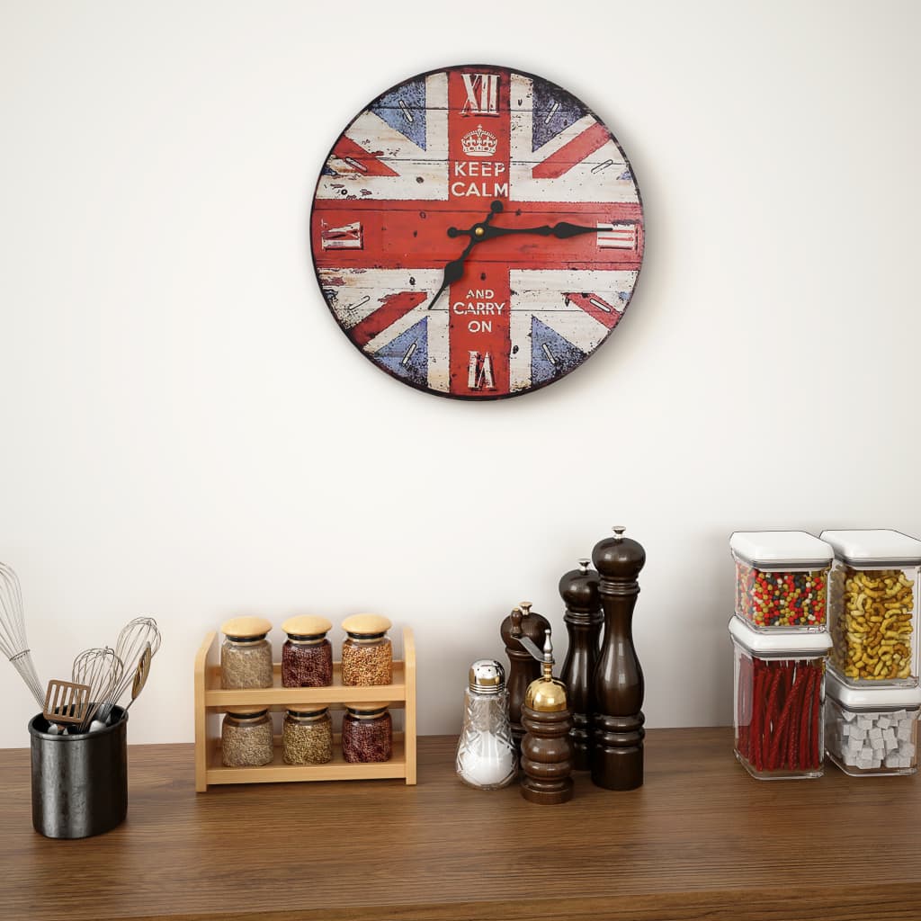 Relógio de parede vintage uk 30 cm