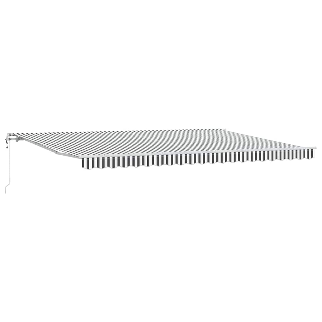 Toldo retrátil automático 500x300 cm antracite e branco