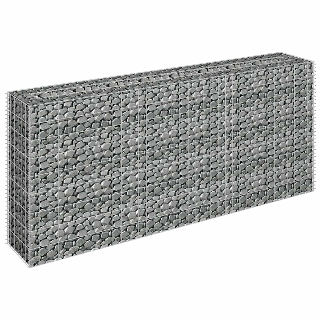Canteiro elevado/cesto gabião 180x30x90 cm aço galvanizado