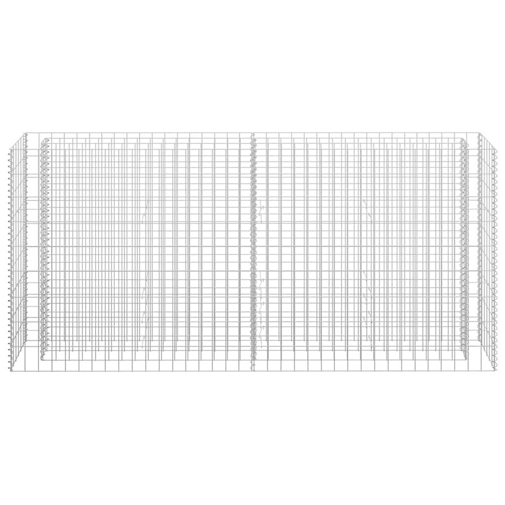 Canteiro elevado/cesto gabião 180x30x90 cm aço galvanizado