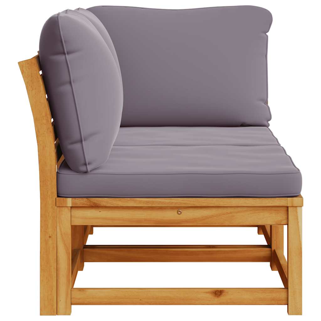 2 Pcs conjunto lounge de jardim c/ almofadões acácia maciça