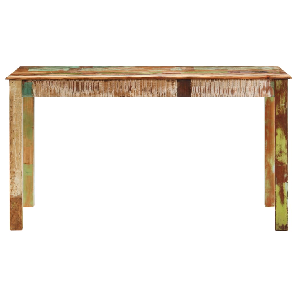 Mesa de jantar 140x70x76 cm madeira recuperada maciça