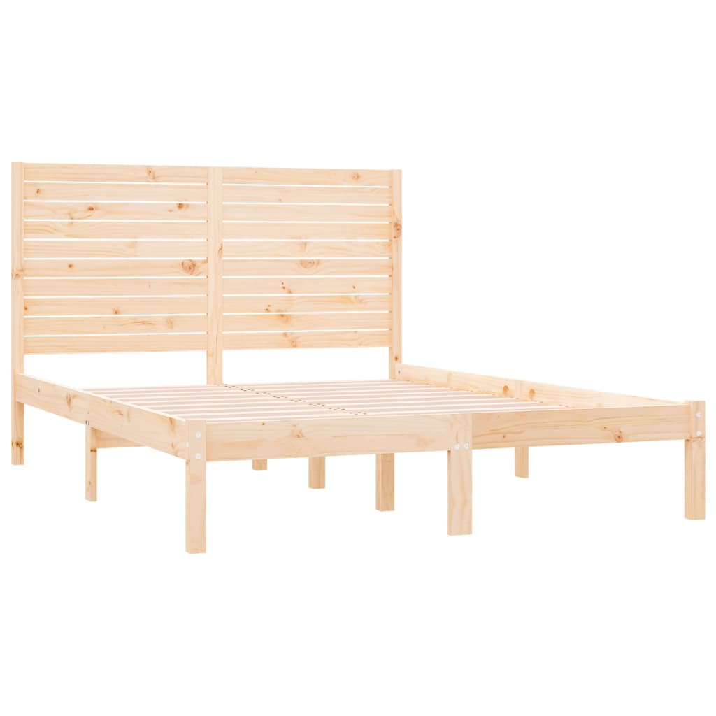 Estrutura de cama 140x200 cm madeira maciça