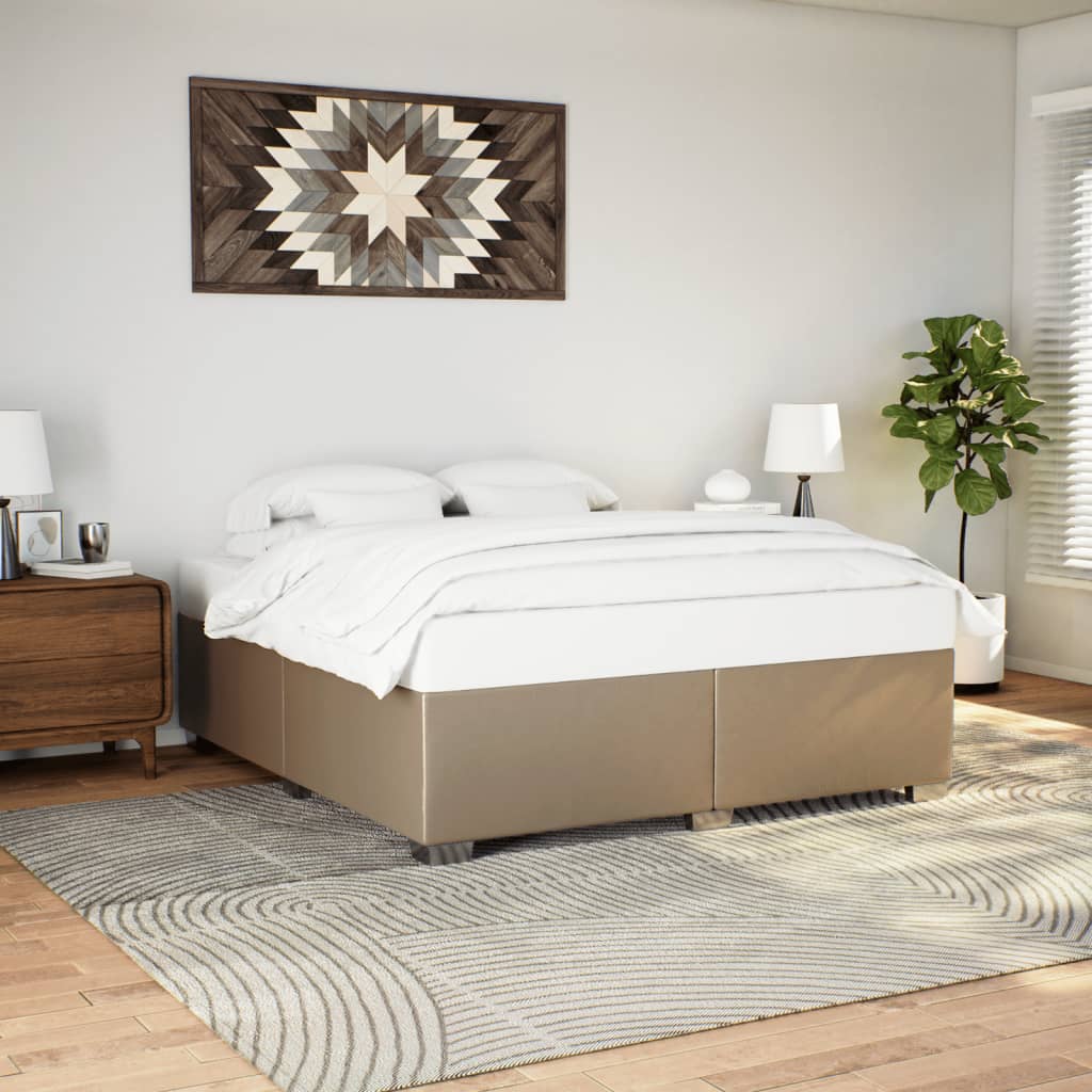 Estrutura de cama 200x200 cm couro artificial cappuccino