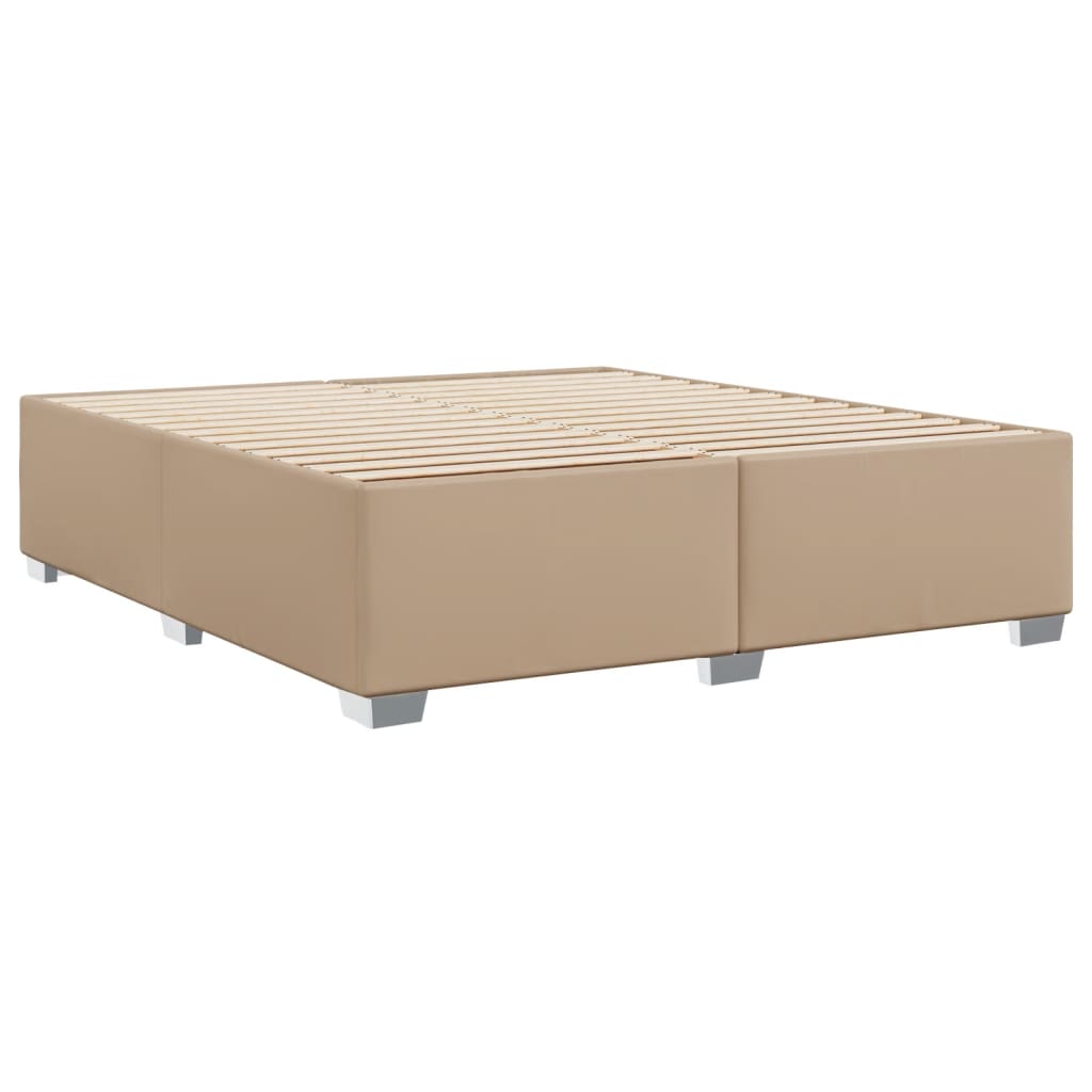 Estrutura de cama 200x200 cm couro artificial cappuccino