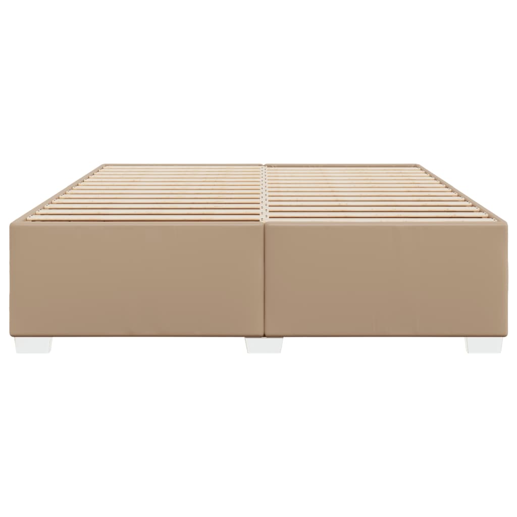 Estrutura de cama 200x200 cm couro artificial cappuccino