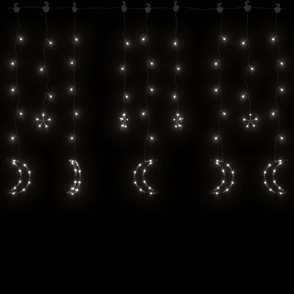 Luzes luas e estrelas c/ controlo remoto 138 leds branco frio