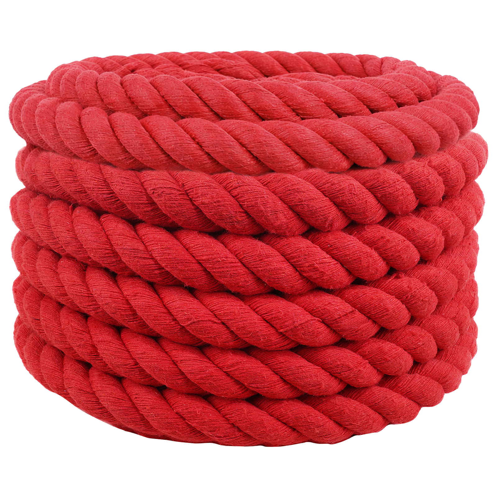 Corda de algodão 36 mm 25 m vermelho 100% algodão