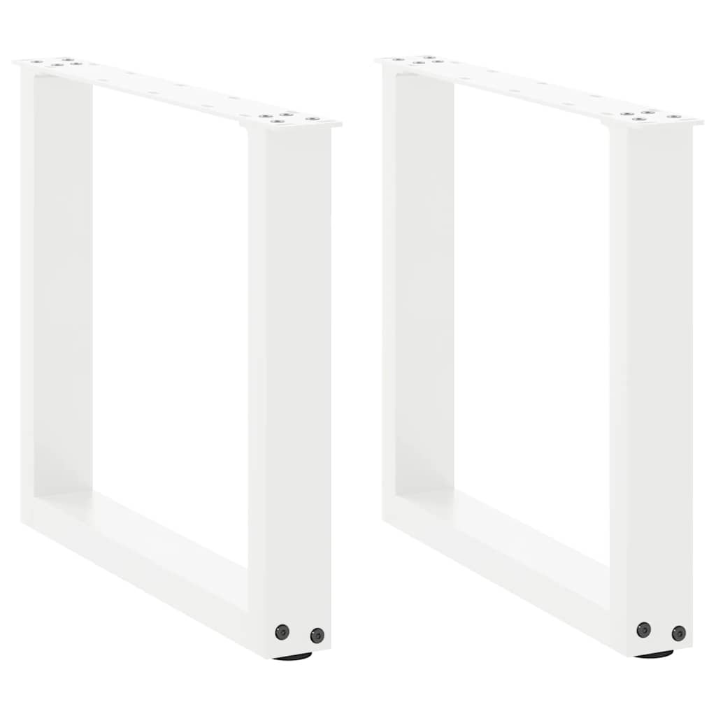 Pés para mesa de centro em forma de u, 2 peças, branco, 50x (42-43) cm, aço