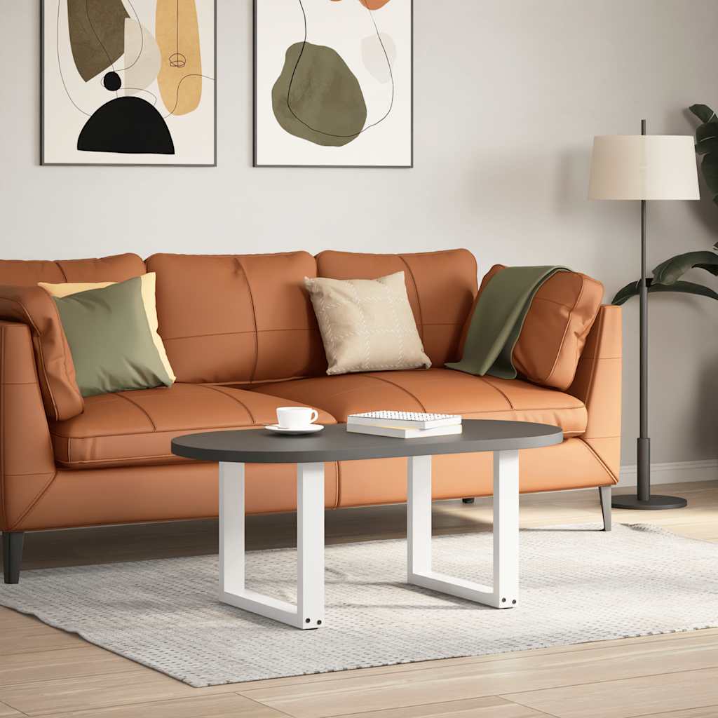 Pés para mesa de centro em forma de u, 2 peças, branco, 50x (42-43) cm, aço