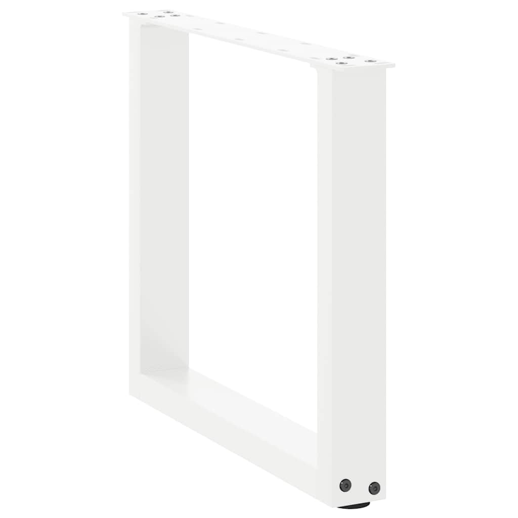 Pés para mesa de centro em forma de u, 2 peças, branco, 50x (42-43) cm, aço
