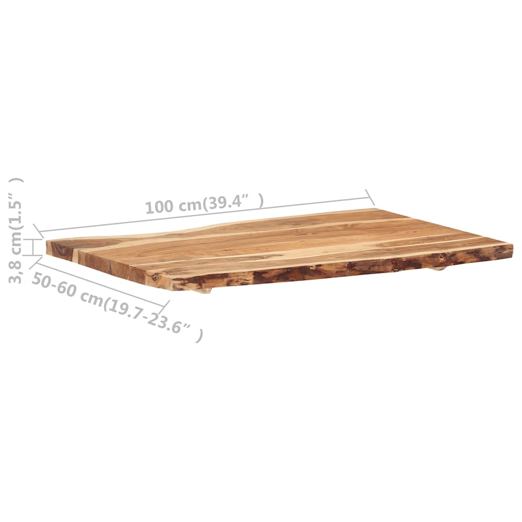 Tampo de mesa 100x(50-60)x3,8 cm madeira de acácia maciça