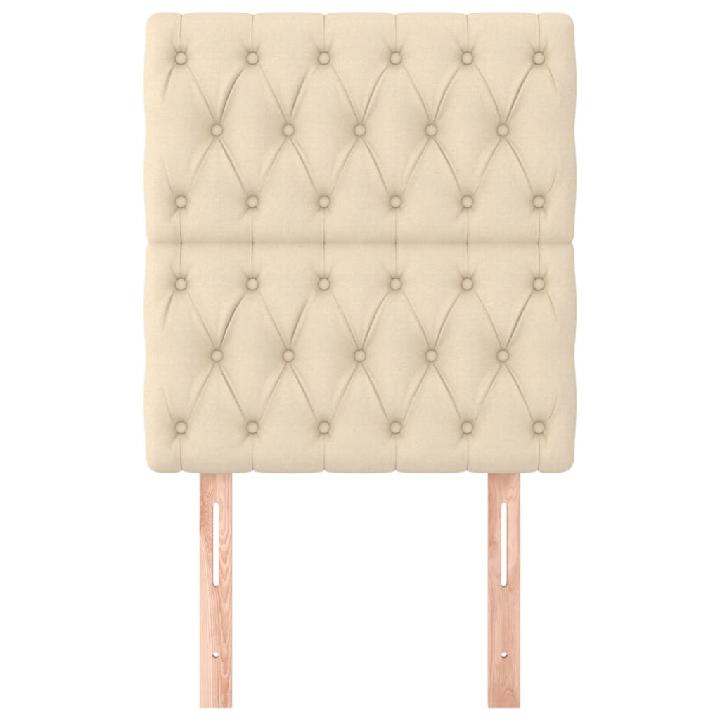 Cabeceira creme 80x7x118/128 cm tecido