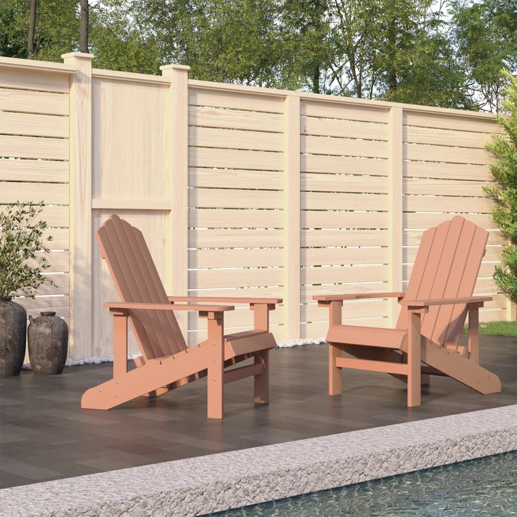Cadeiras de jardim adirondack 2 pcs pead castanho
