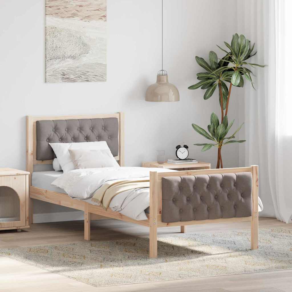 Estrutura da cama cinzento-acastanhado 80 x 200 cm
