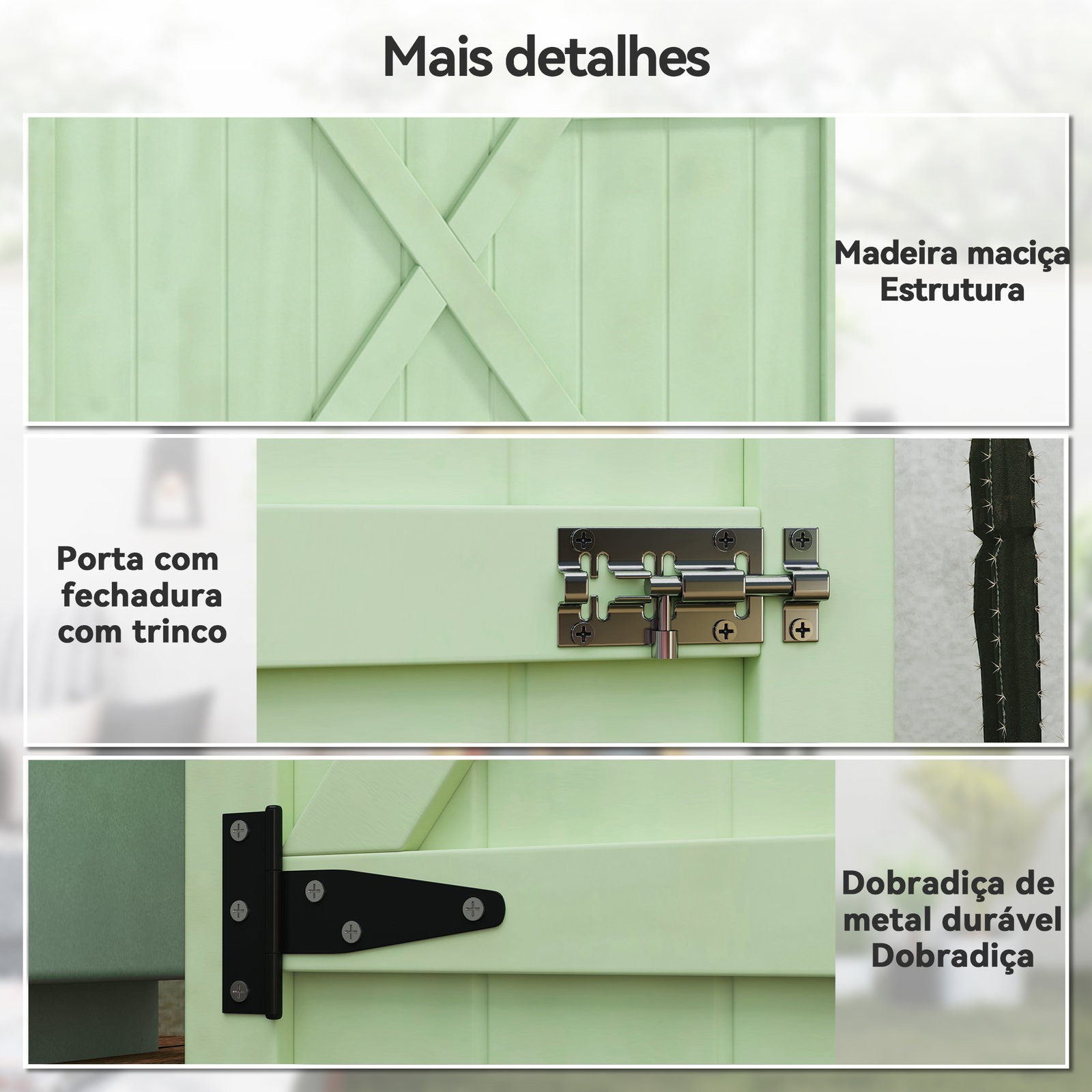 Armário de jardim em madeira para exterior com 2 prateleiras e telhado de asfalto 75x56x115 cm verde