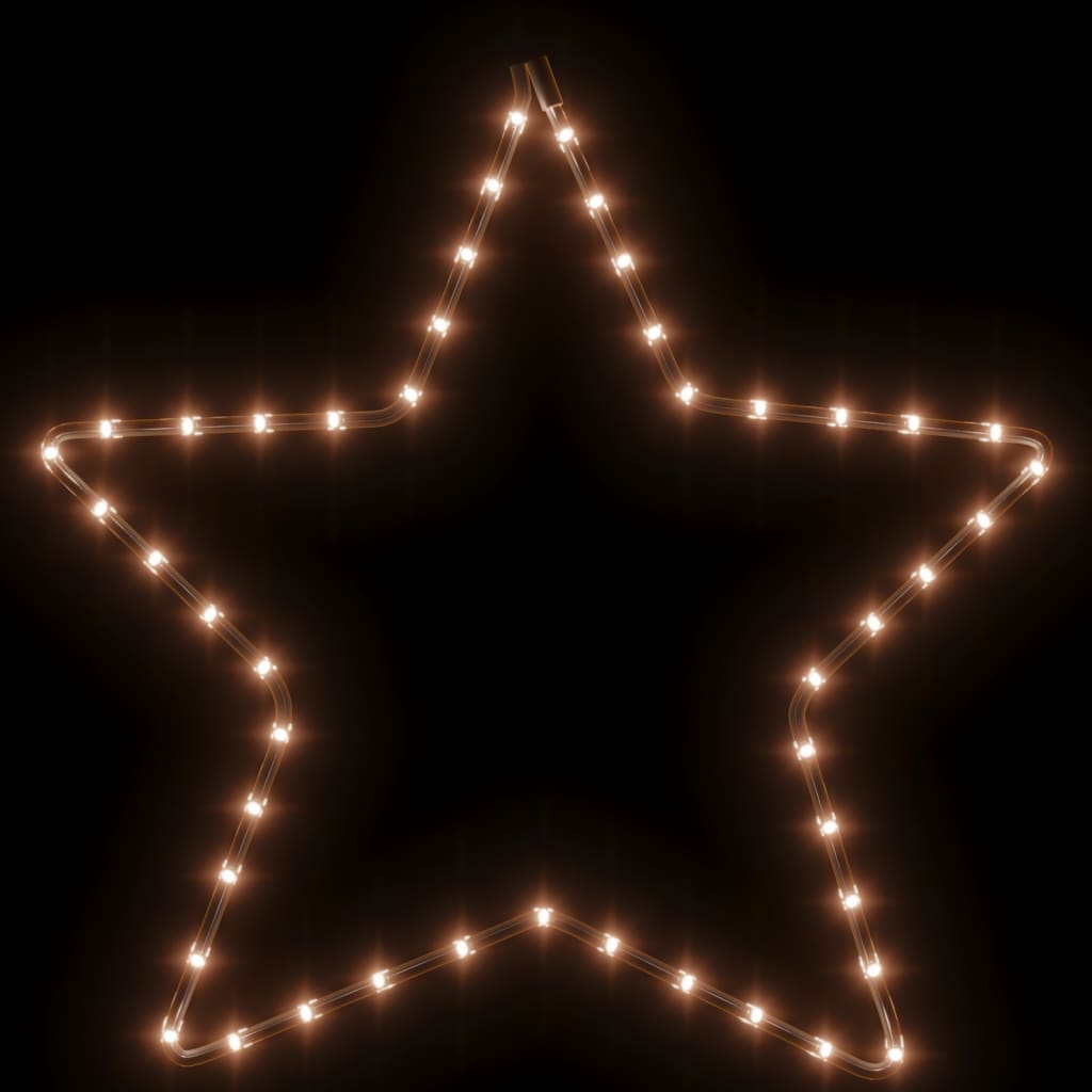 Figura natalícia de estrelas + 48 leds 2pcs 56 cm branco quente